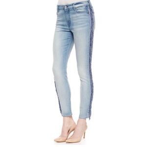 MID-RISE FRINGE SKINNY JEANS by 7 For All Mankind